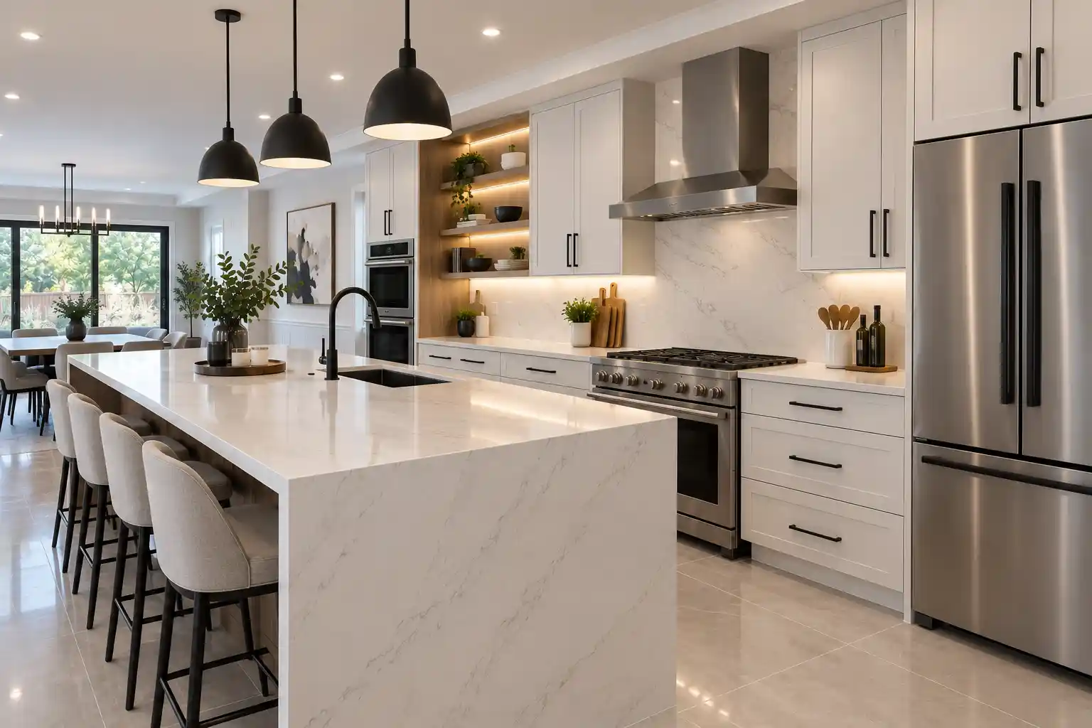 modern marble kitchen in Oakville
